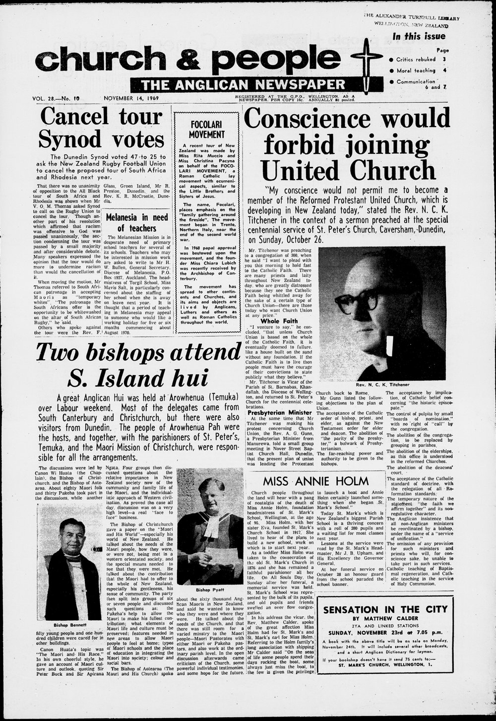 Church &amp; People: 14th November 1969