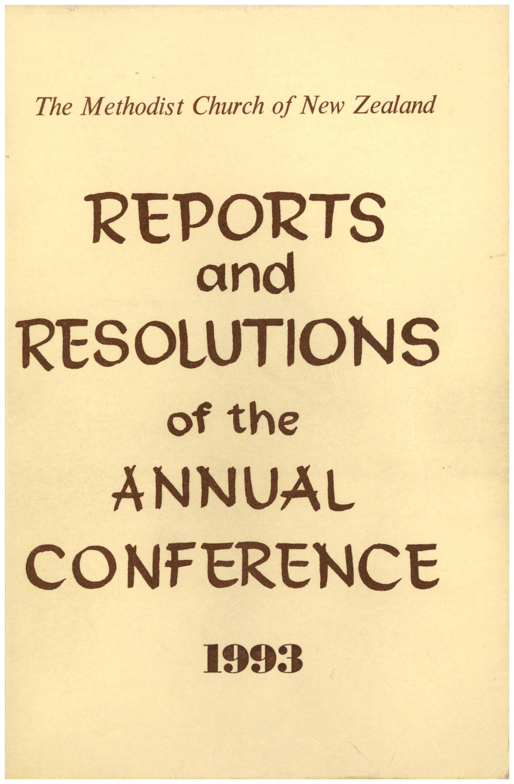 Methodist Church of New Zealand Conference Minutes 1993