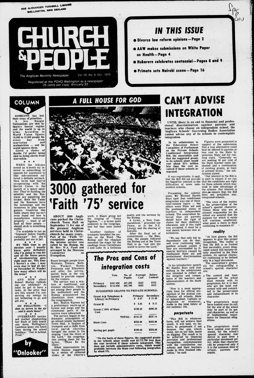 Church &amp; People: October 1975