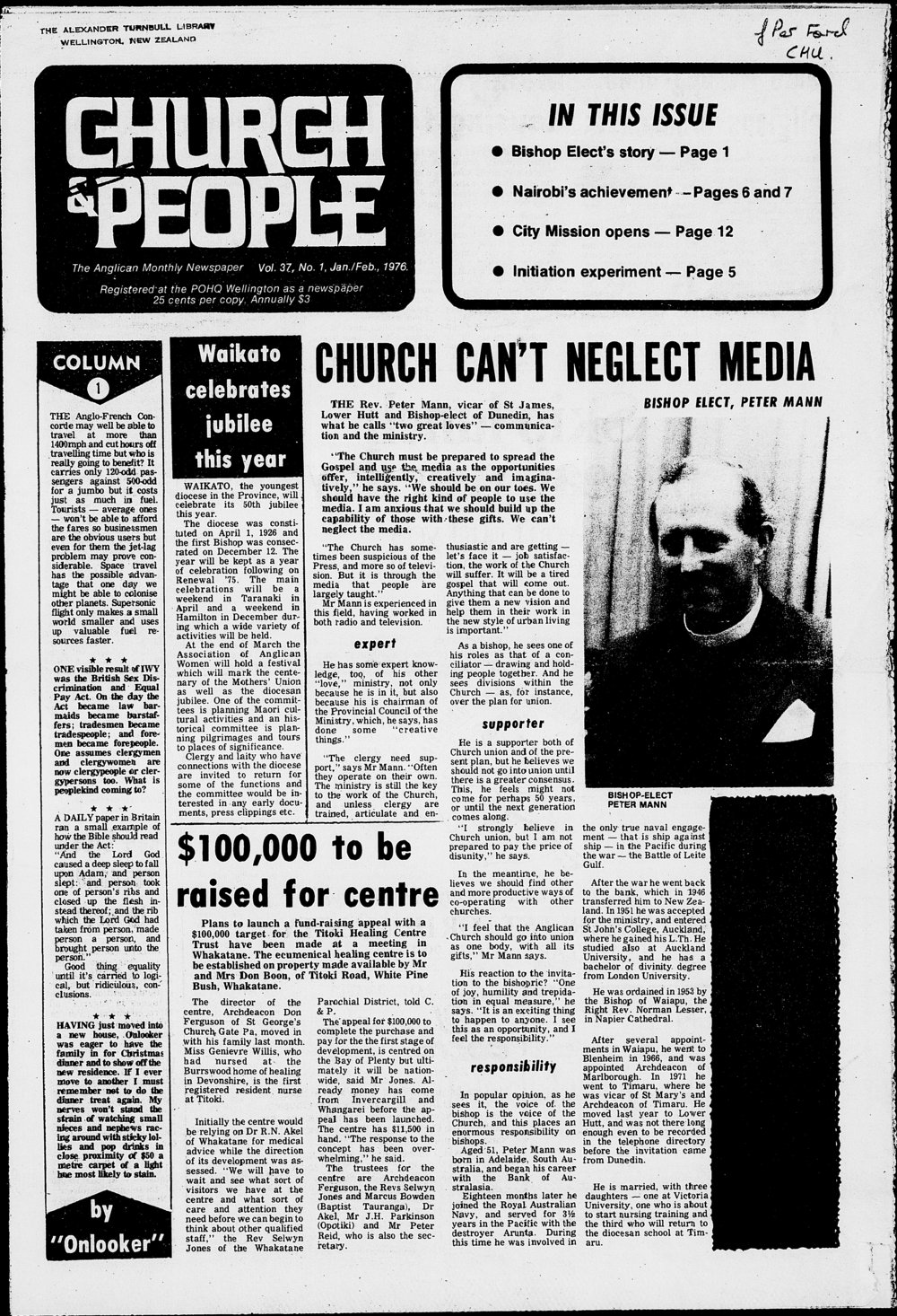 Church &amp; People: January 1976