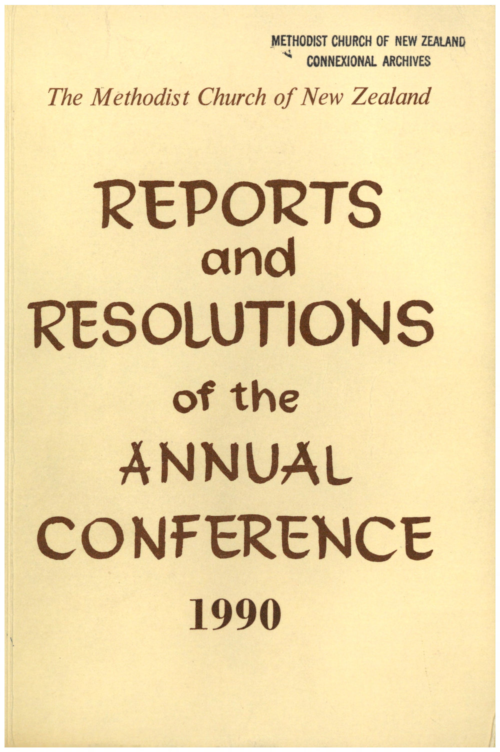 Methodist Church of New Zealand Conference Minutes 1990