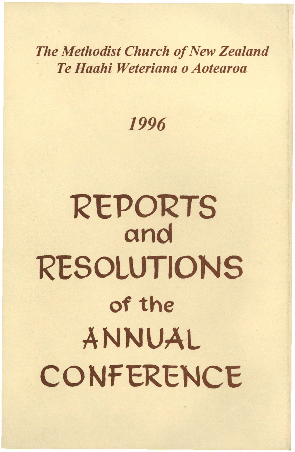 Methodist Church of New Zealand Conference Minutes 1996