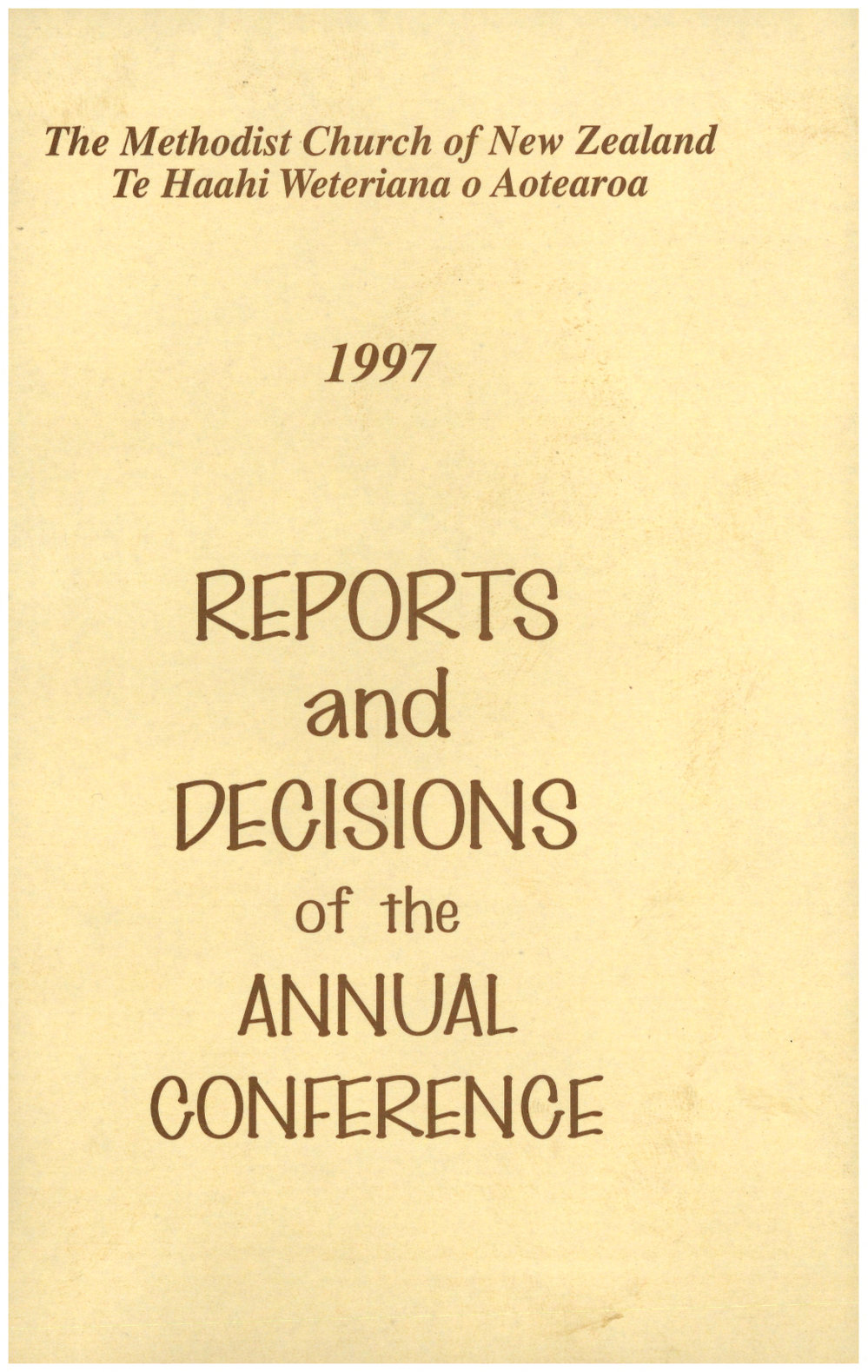 Methodist Church of New Zealand Conference Minutes 1997