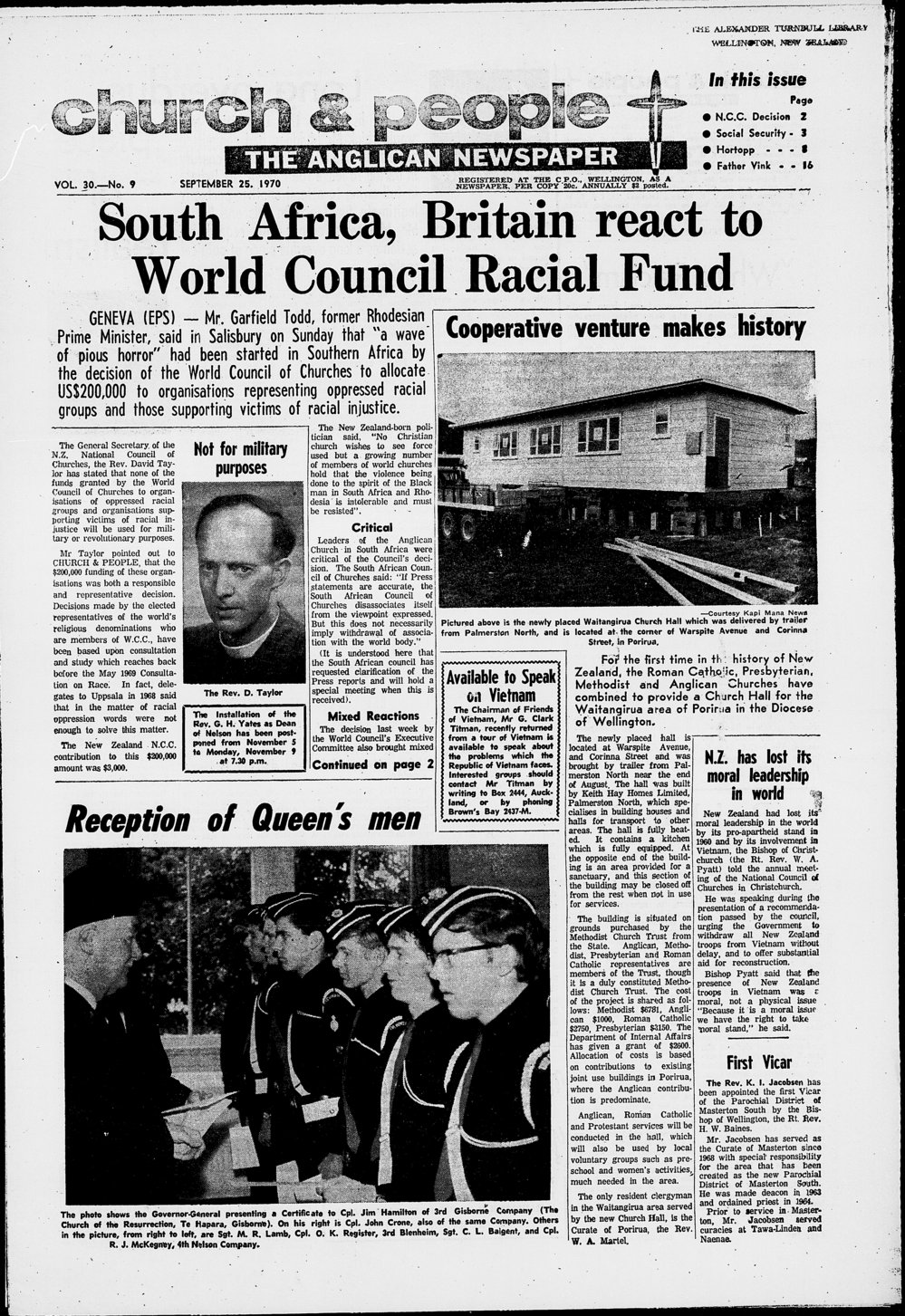 Church &amp; People: 25th September 1970