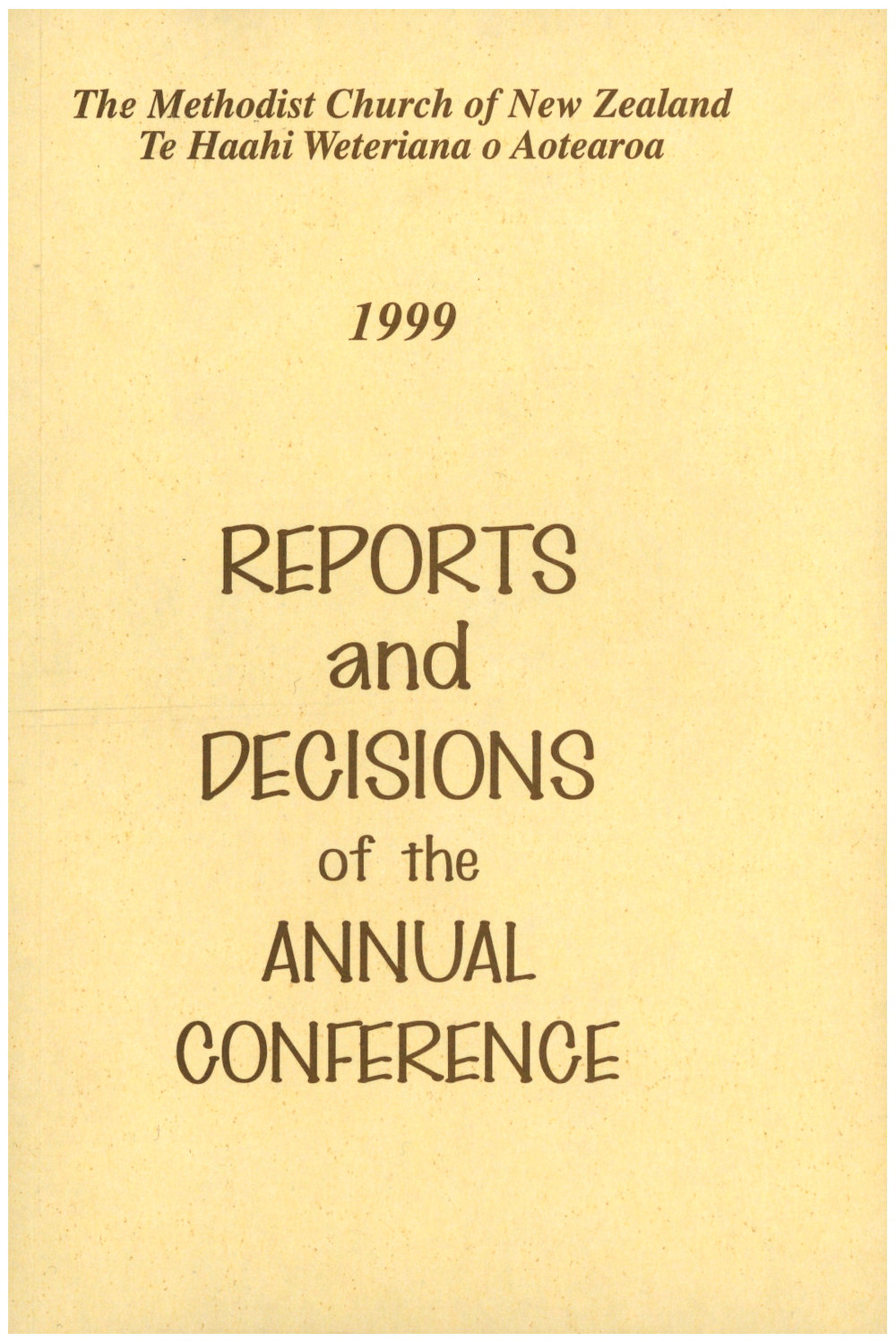Methodist Church of New Zealand Conference Minutes 1999