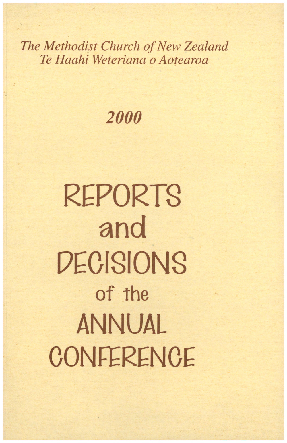 Methodist Church of New Zealand Conference Minutes 2000