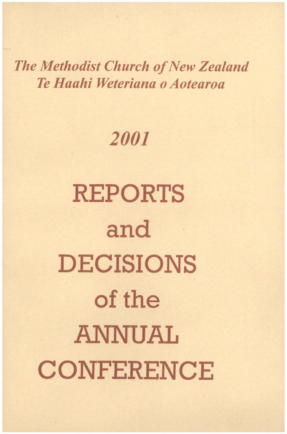 Methodist Church of New Zealand Conference Minutes 2001