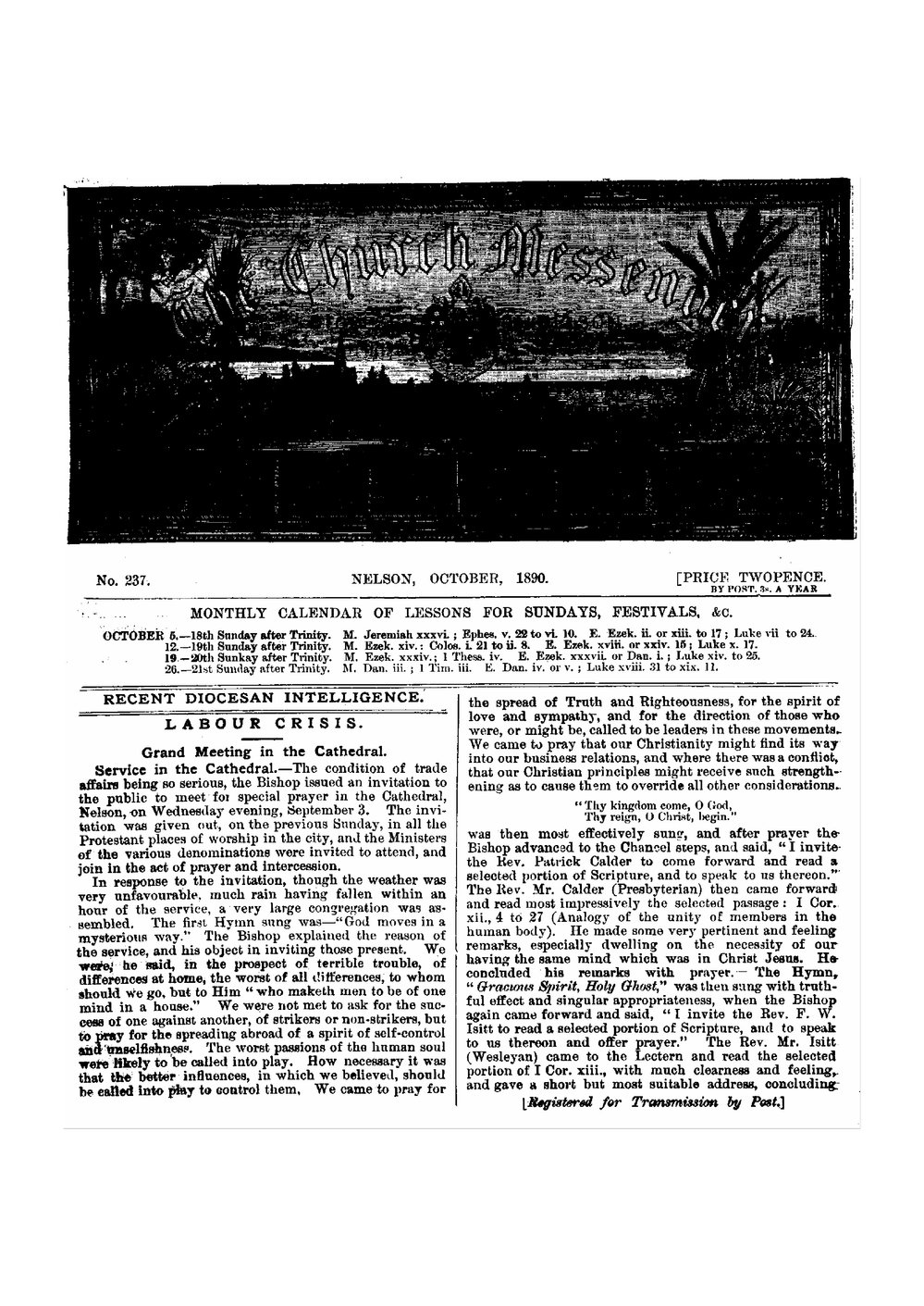 New Zealand Church Messenger, Nelson: October 1890