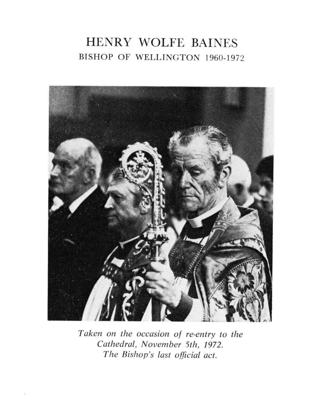 Henry Wolfe Baines, Bishop of Wellington