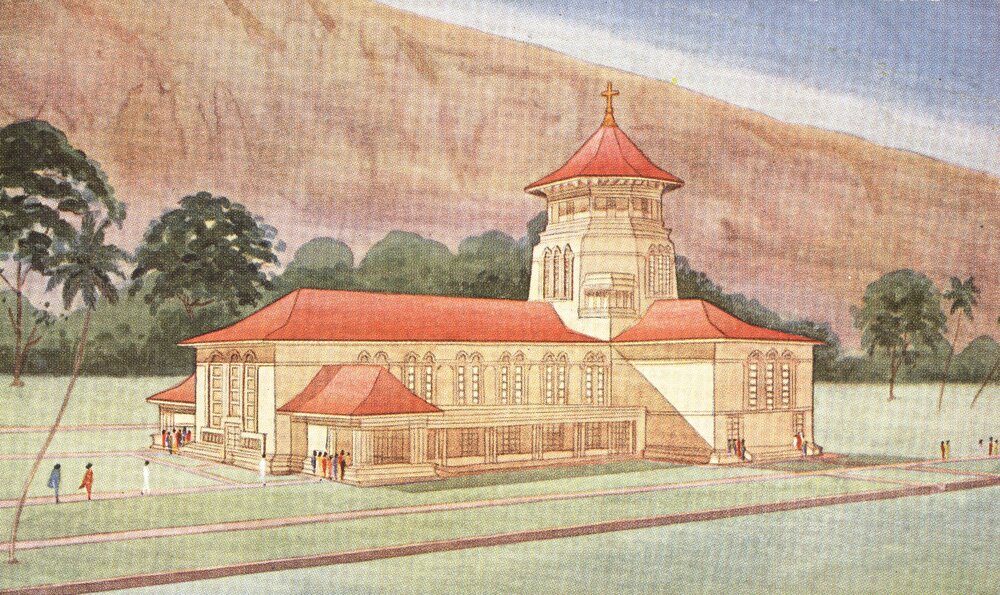 Proposed cathedral of Christ the King at Kurunegala, 1956