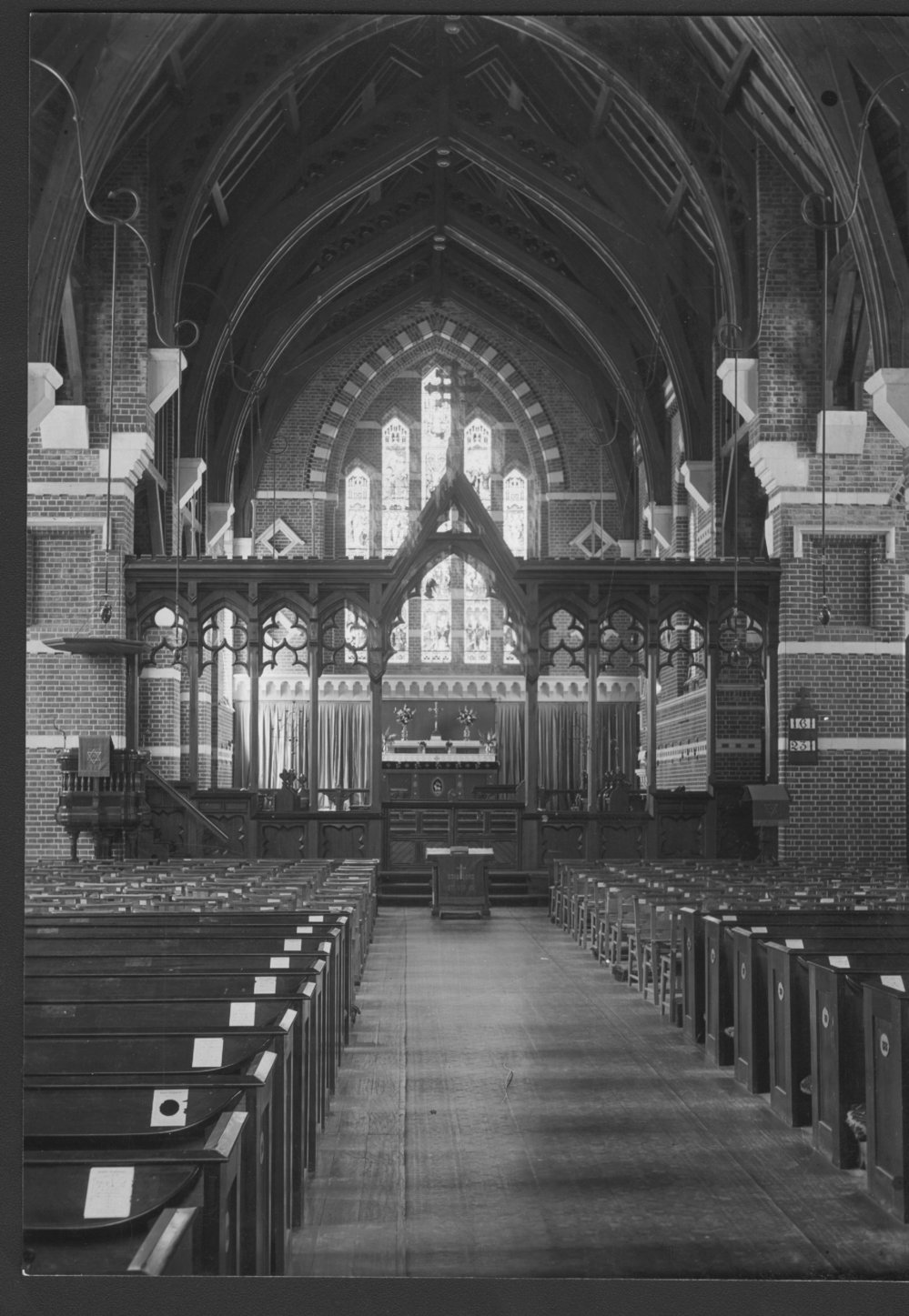 Interior view of church, unidentified