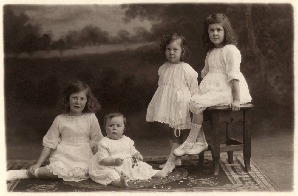 Formal portrait of the four Burgess daughters