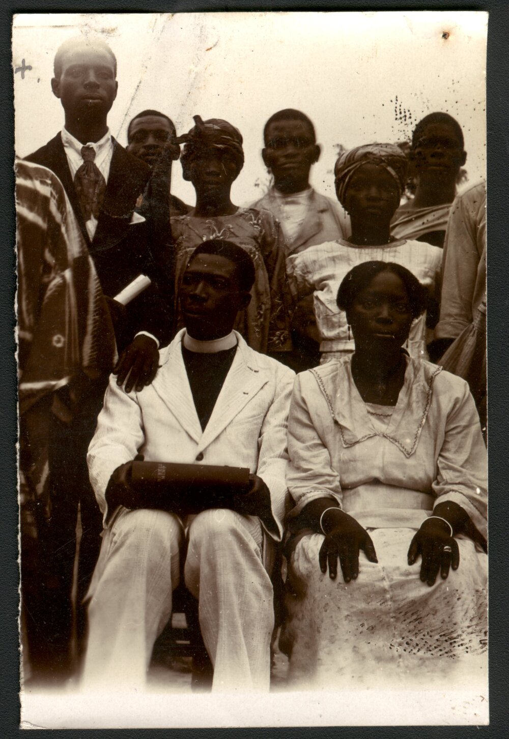Mr Isaiah Imukode on left with the oastor and Mrs Akingbelu, Ora District Nigeria