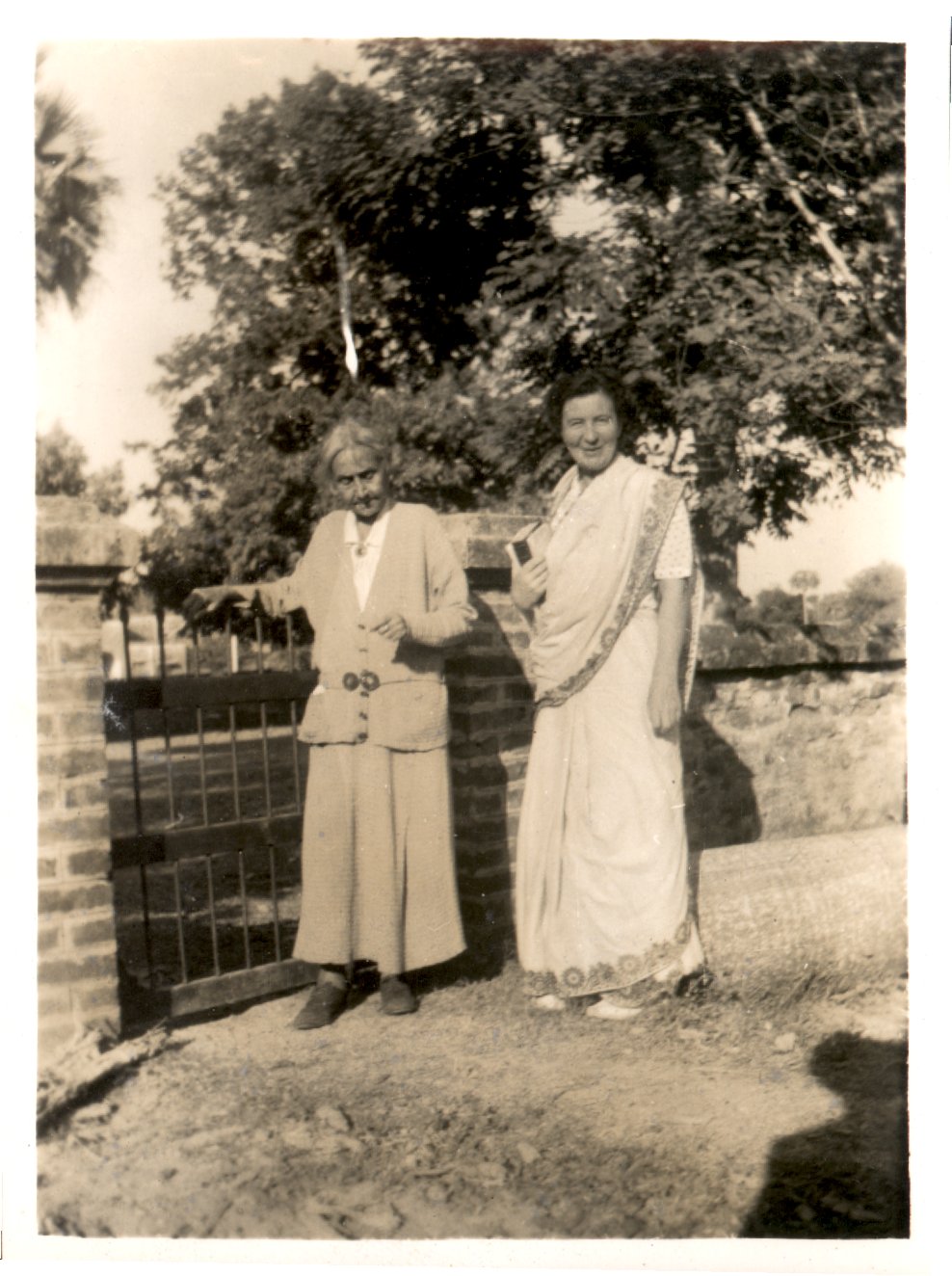 Two women at the gate