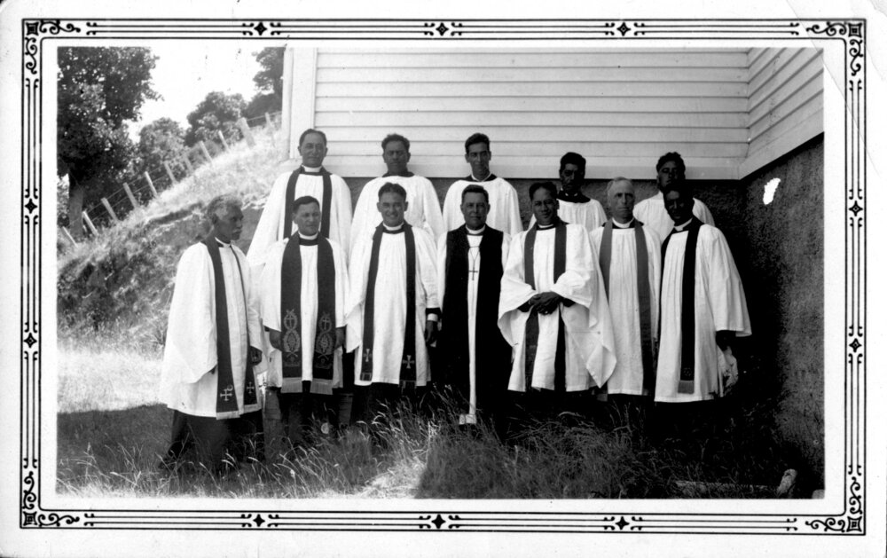Maori clergy with Bishop Manu Bennett