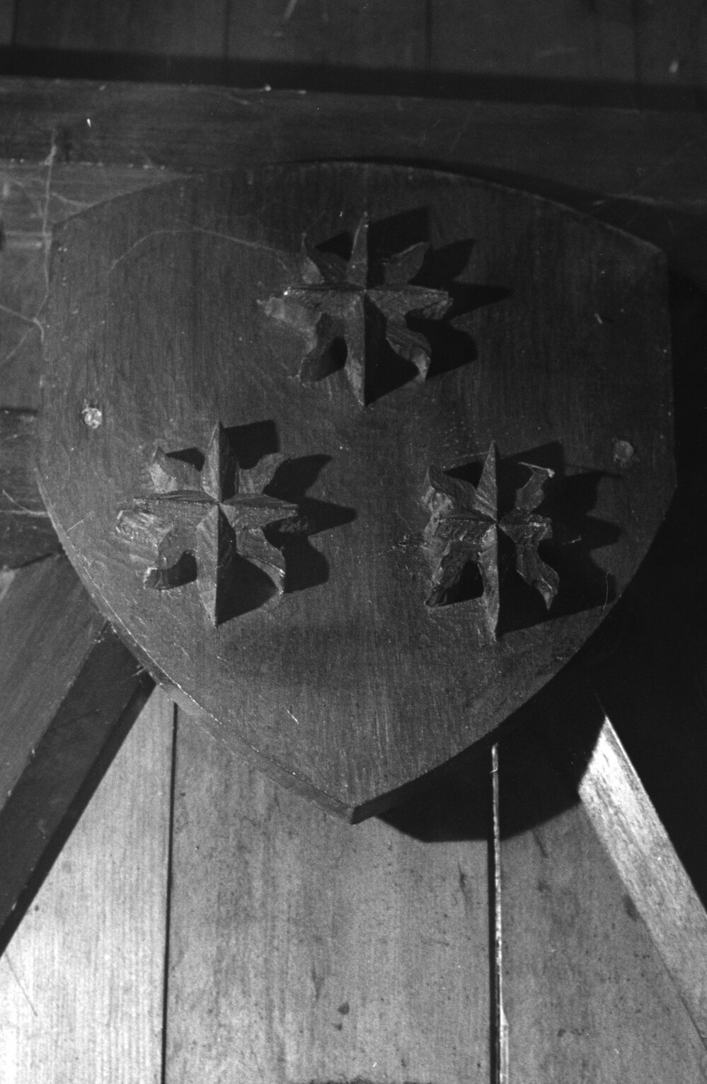 St John's College chapel interior insignia for Diocese of New Zealand and St John's College