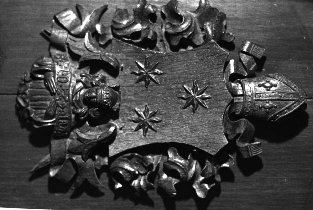 St John's College chapel interior wooden insignia of the Diocese of New Zealand