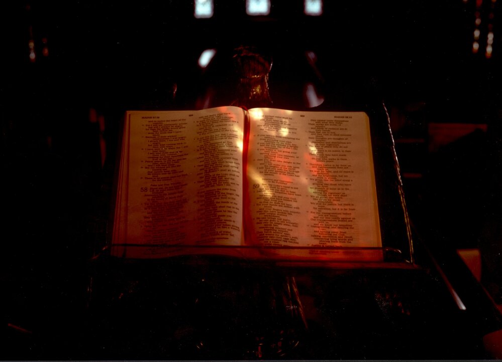 St. John's College chapel brass lecturn