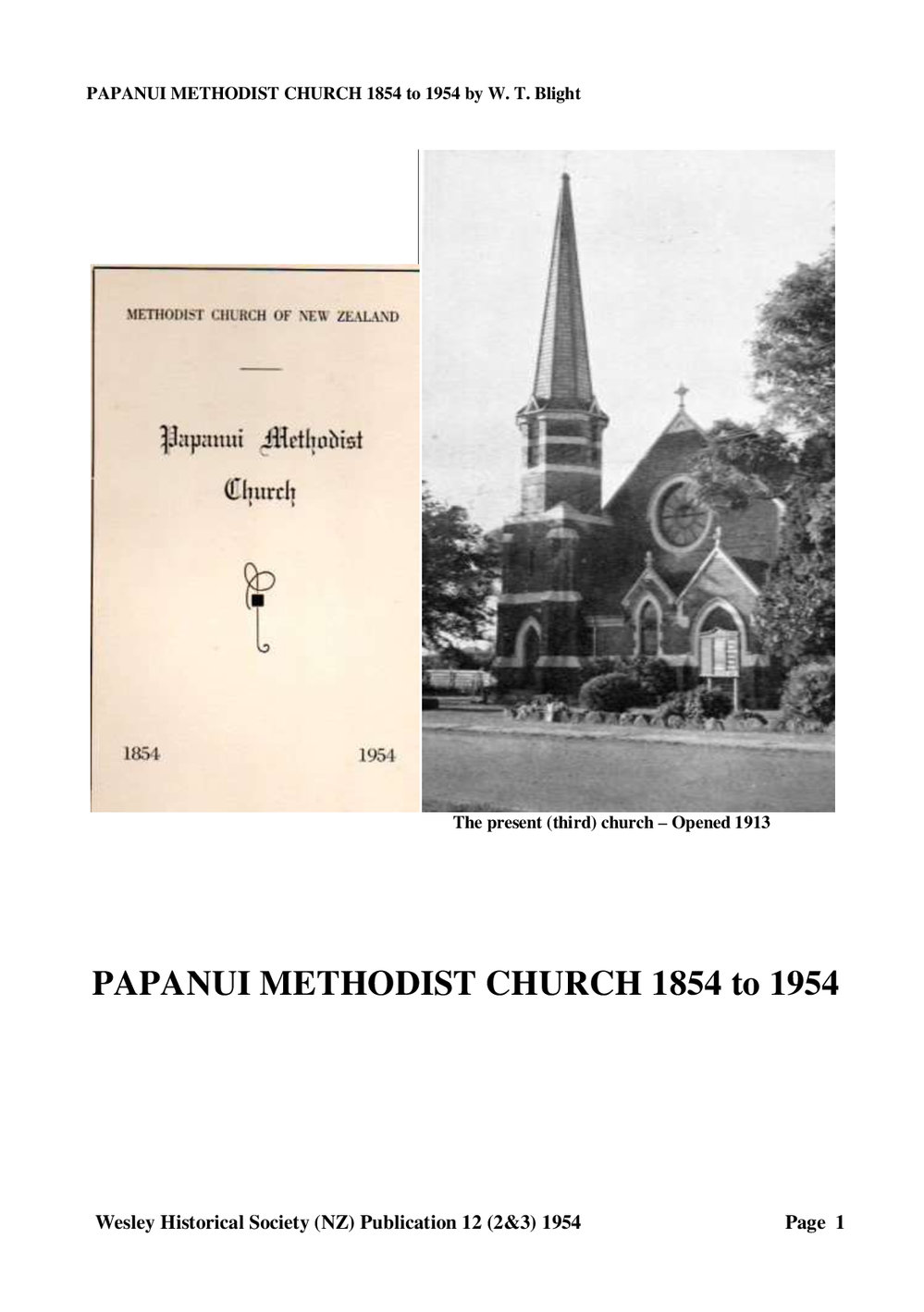 12 (2,3) PAPANUI METHODIST CHURCH - Wesley Historical Society Proceedings