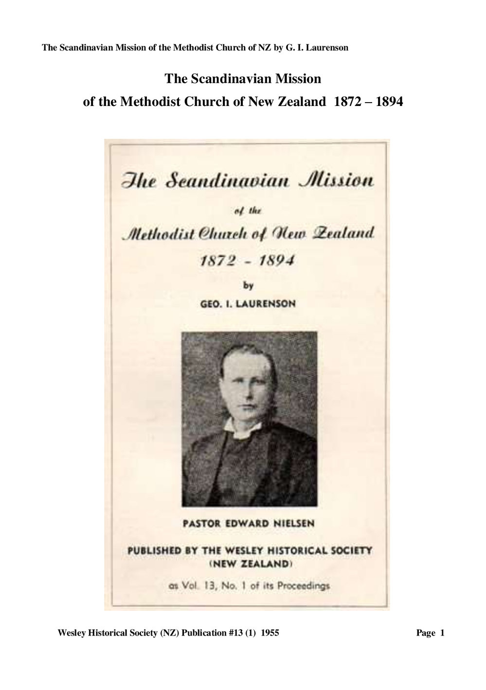 13 (1) The Scandinavian Mission - Wesley Historical Society Proceedings