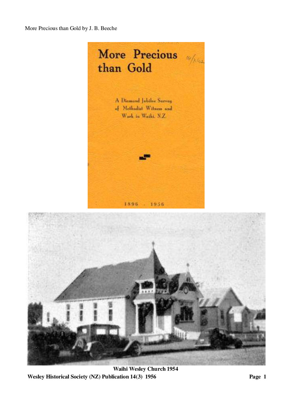 14 (3) More Precious than Gold - Wesley Historical Society Proceedings