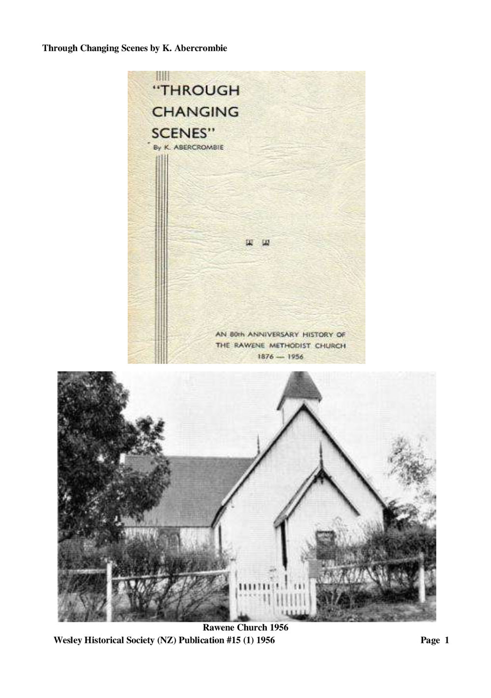 15 (1) - Through Changing Times - Wesley Historical Society Proceedings