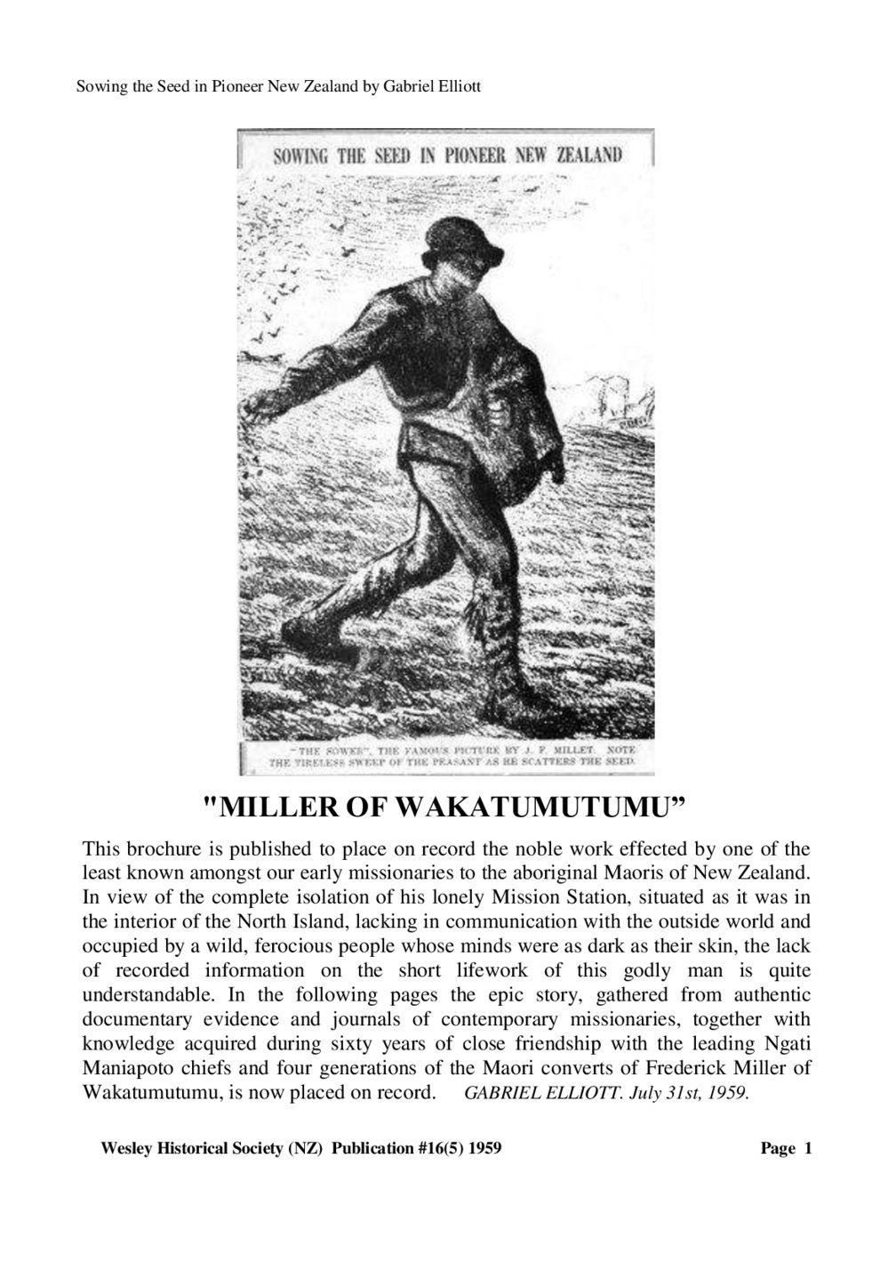 16 (5) MILLER OF WAKATUMUTUMU - Wesley Historical Society Proceedings