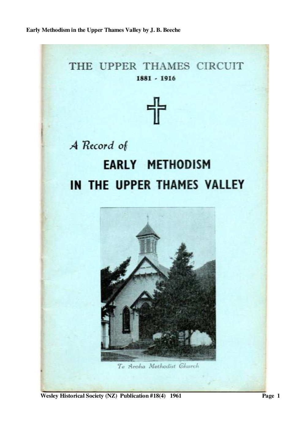 18 (4) Upper Thames Valley - Wesley Historical Society Proceedings
