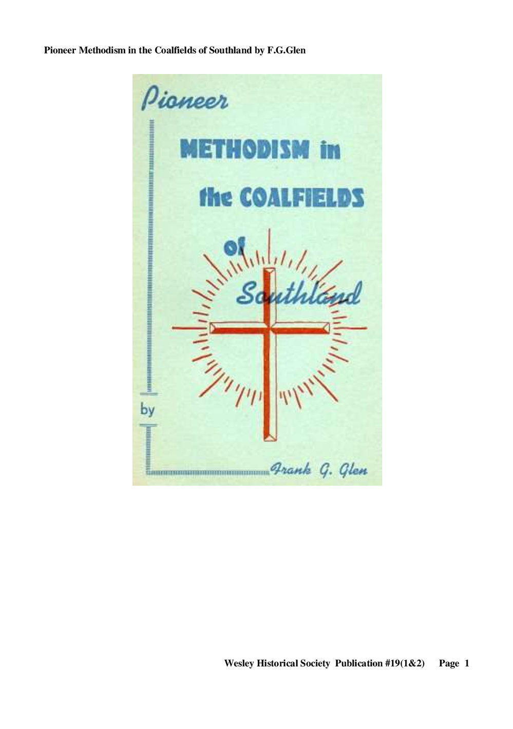 19 (1,2) Southland Coalfield - Wesley Historical Society Proceedings