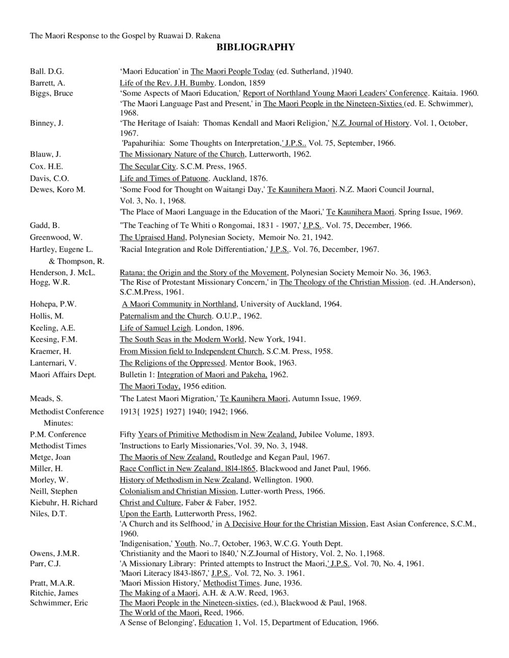 25 (1-4) Bibliography - Wesley Historical Society Proceedings