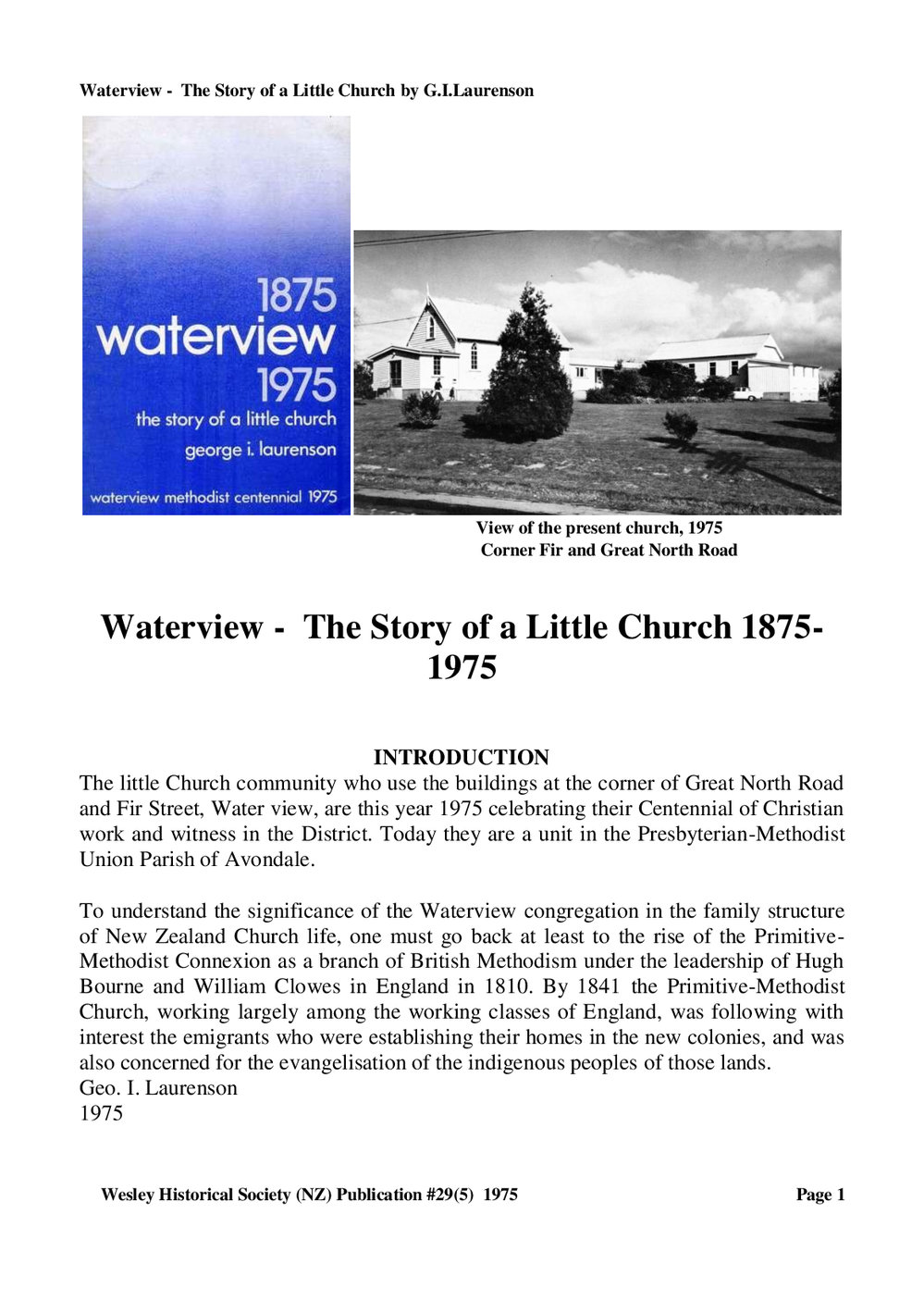 29 (5) Waterview - Wesley Historical Society Proceedings