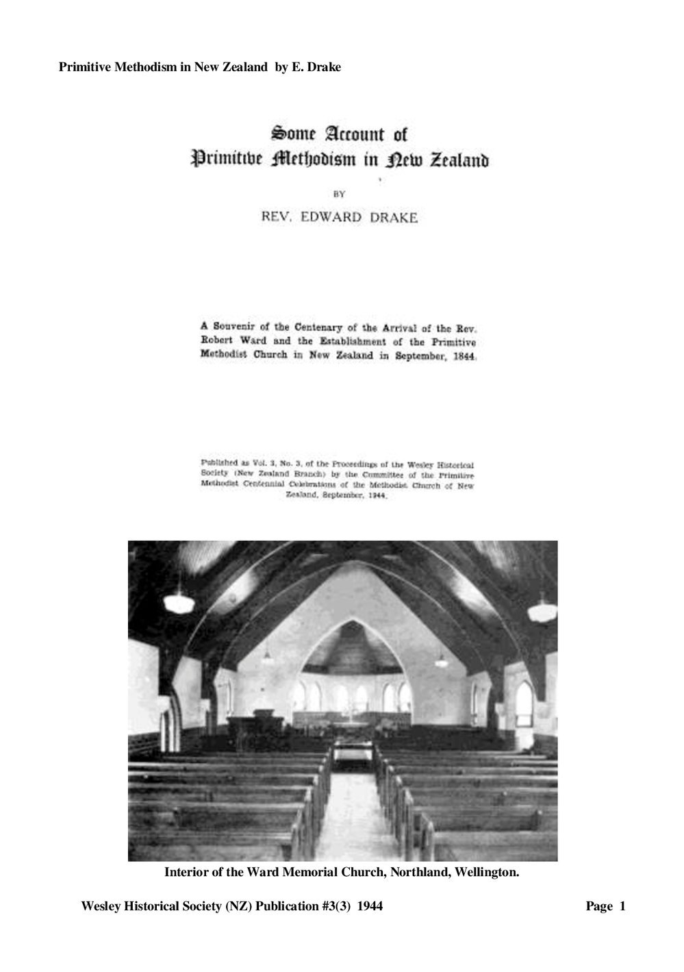 3 (3) Primitive Methodism in New Zealand - Wesley Historical Society Proceedings