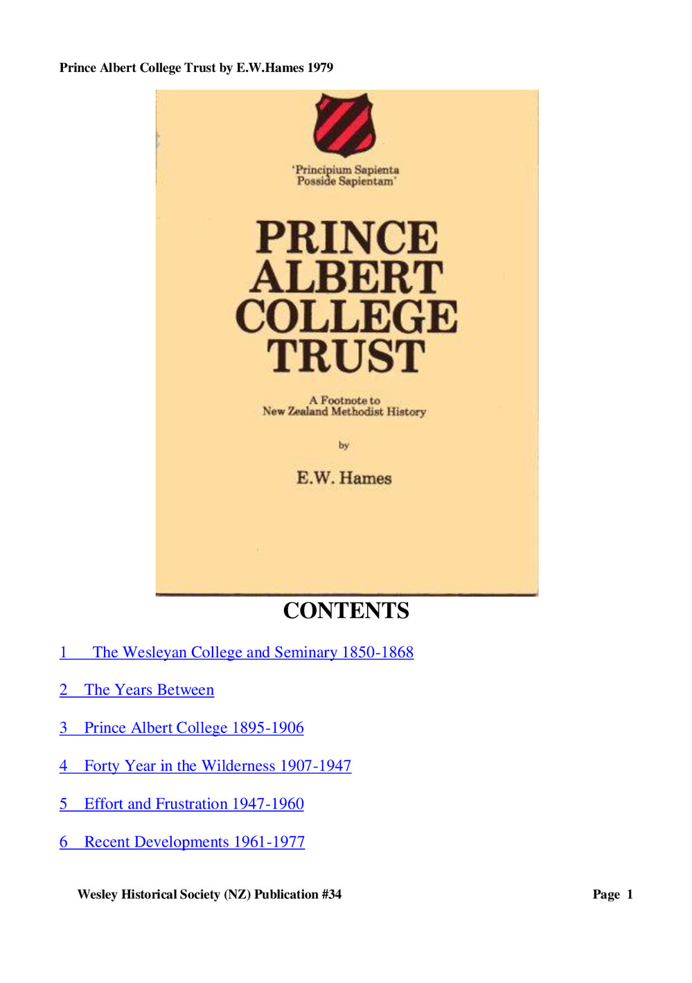 34  - Prince Albert Trust - Wesley Historical Society Proceedings