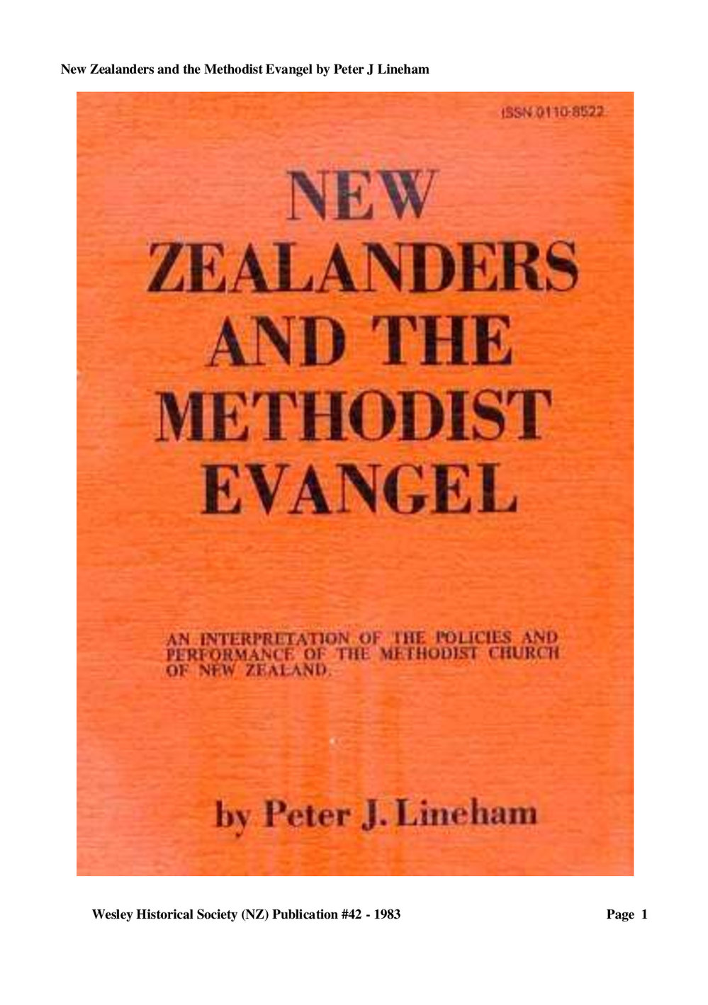 42 NZers and Evangel - Wesley Historical Society Proceedings