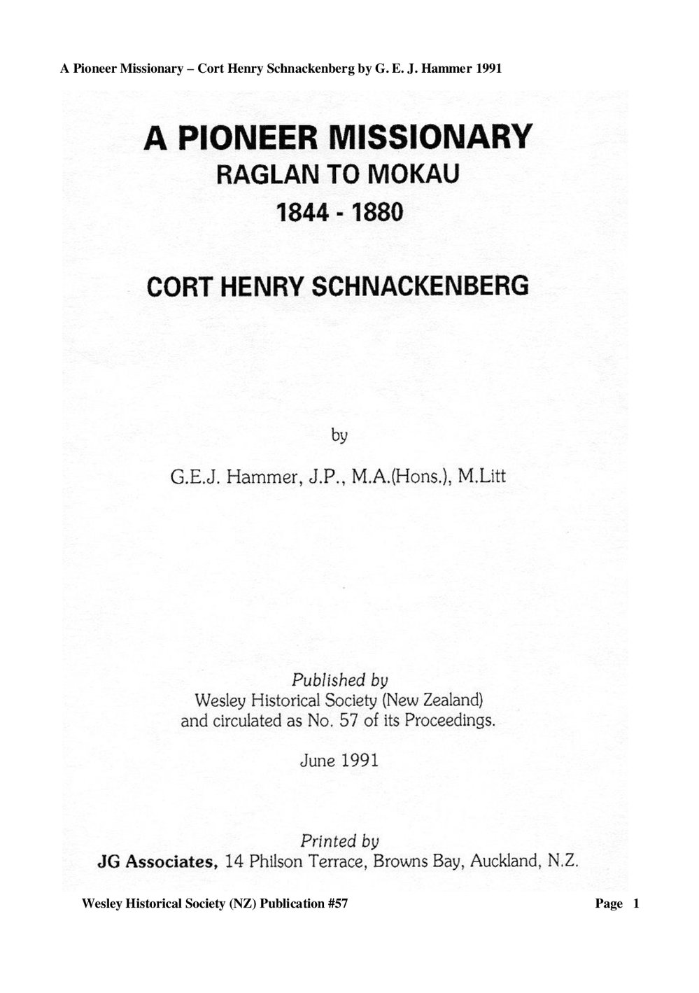 57 Schnackenberg - Wesley Historical Society Proceedings