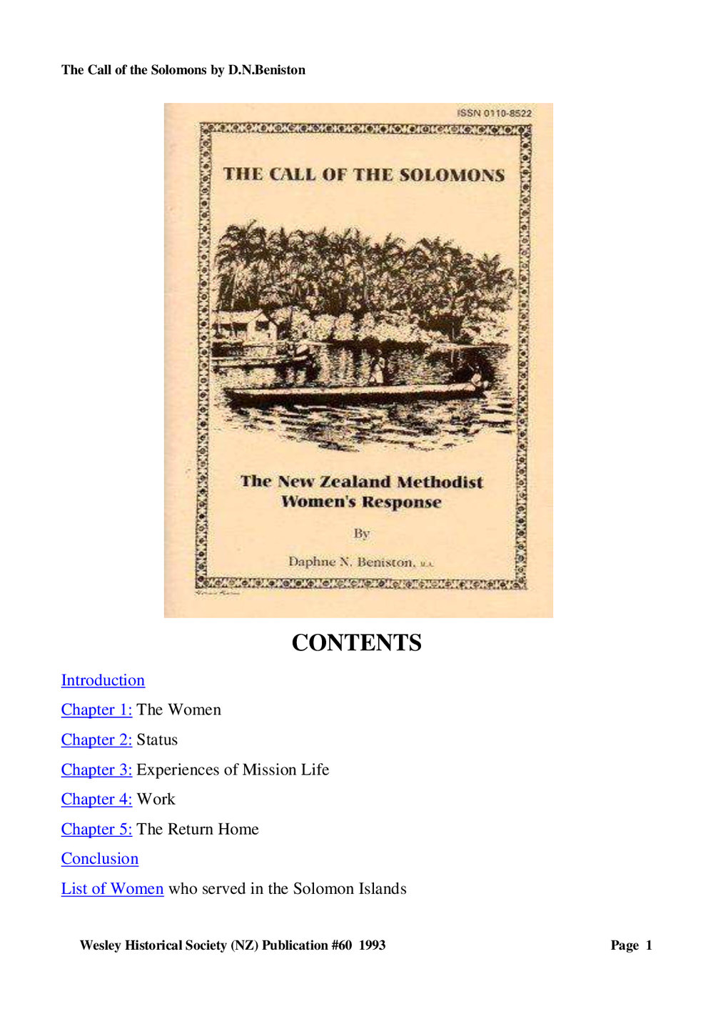 60 The Call of the Solomons - Wesley Historical Society Proceedings