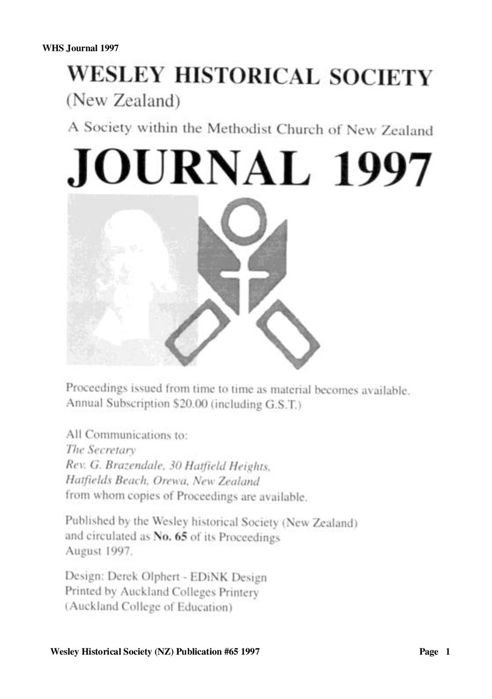 65 Journal 1997 - Wesley Historical Society Proceedings