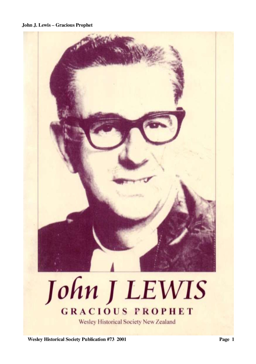 73 John J Lewis - Wesley Historical Society Proceedings