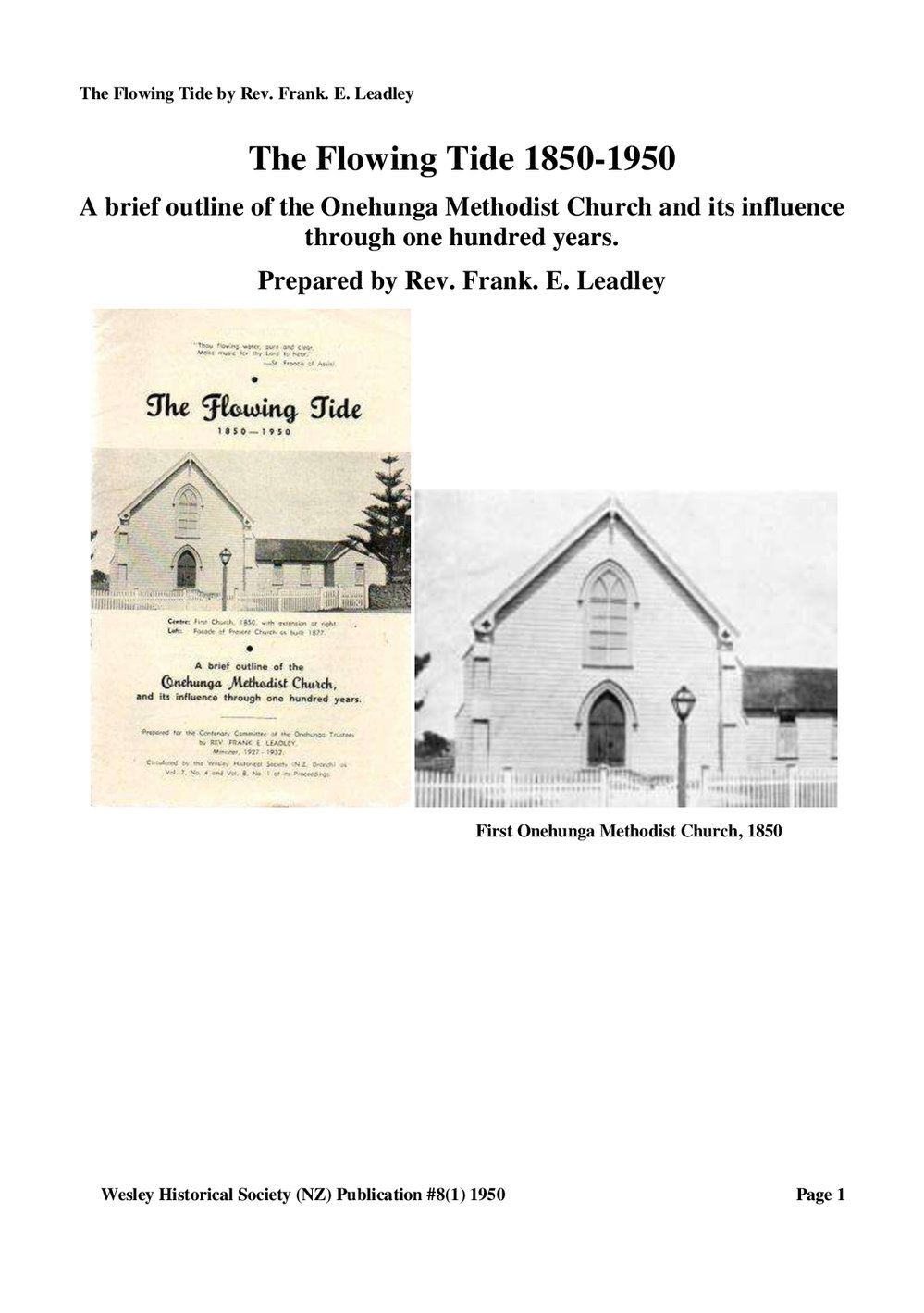 8 (1) The Flowing Tide - Wesley Historical Society Proceedings
