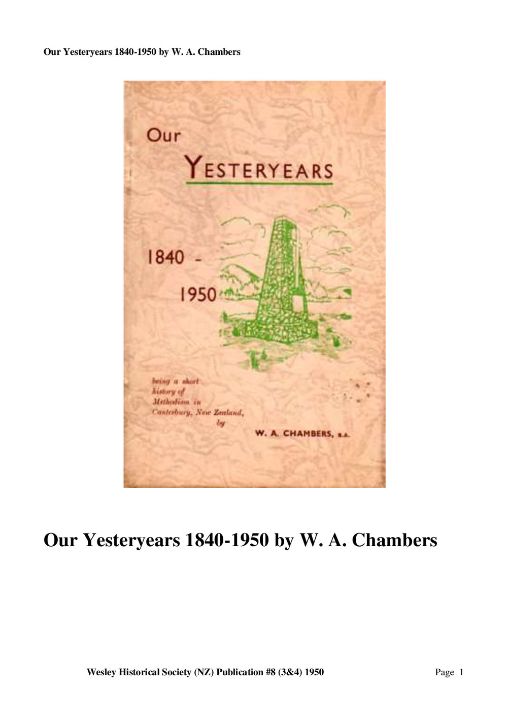8 (3) OurYesteryears 1840 - Wesley Historical Society Proceedings