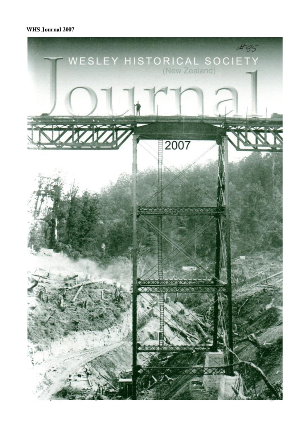 85 Journal 2007 - Wesley Historical Society Proceedings