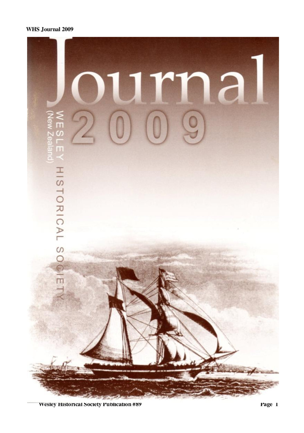 89 Journal 2009 - Wesley Historical Society Proceedings