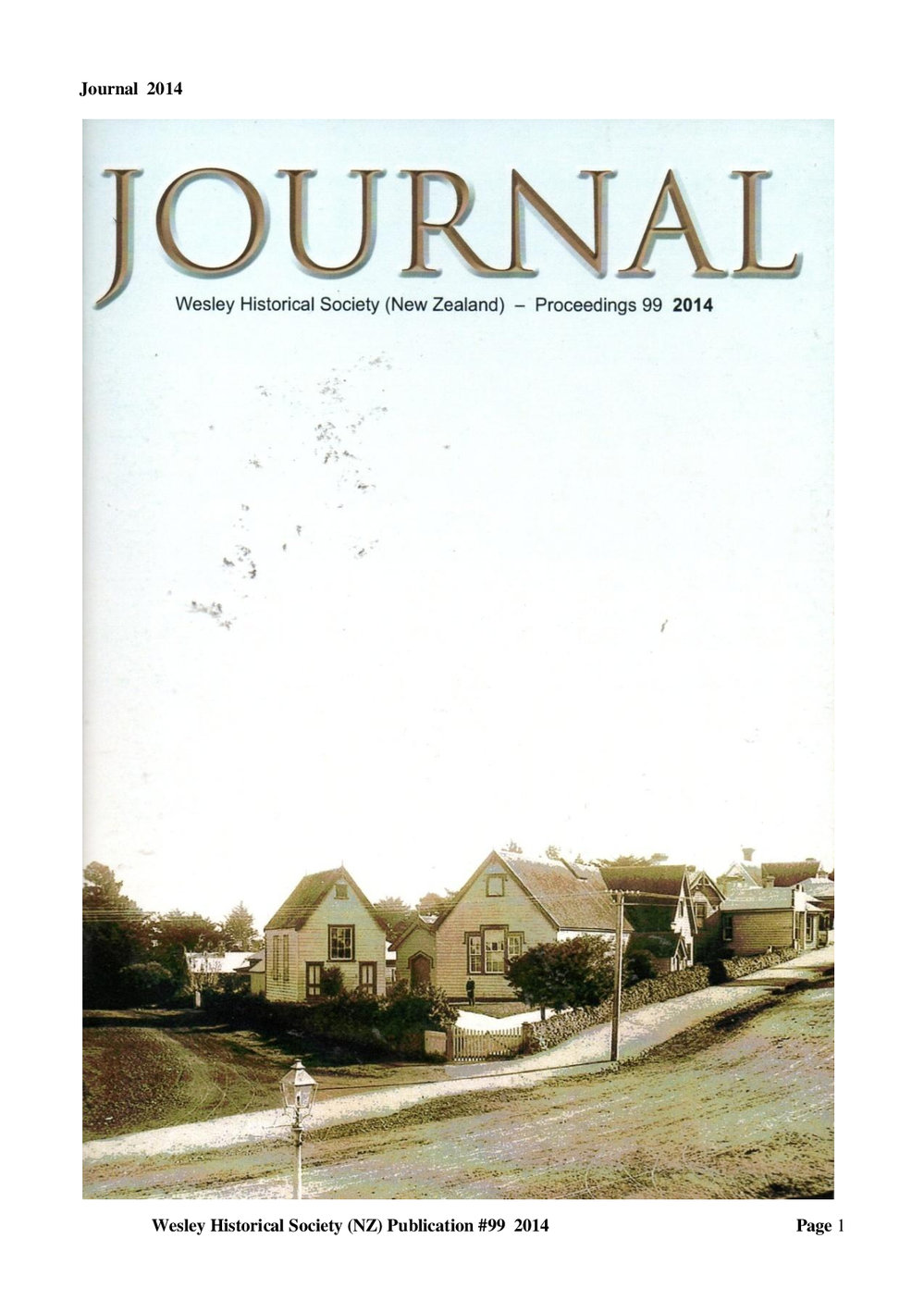 '99 Journal 2014 - Wesley Historical Society Proceedings