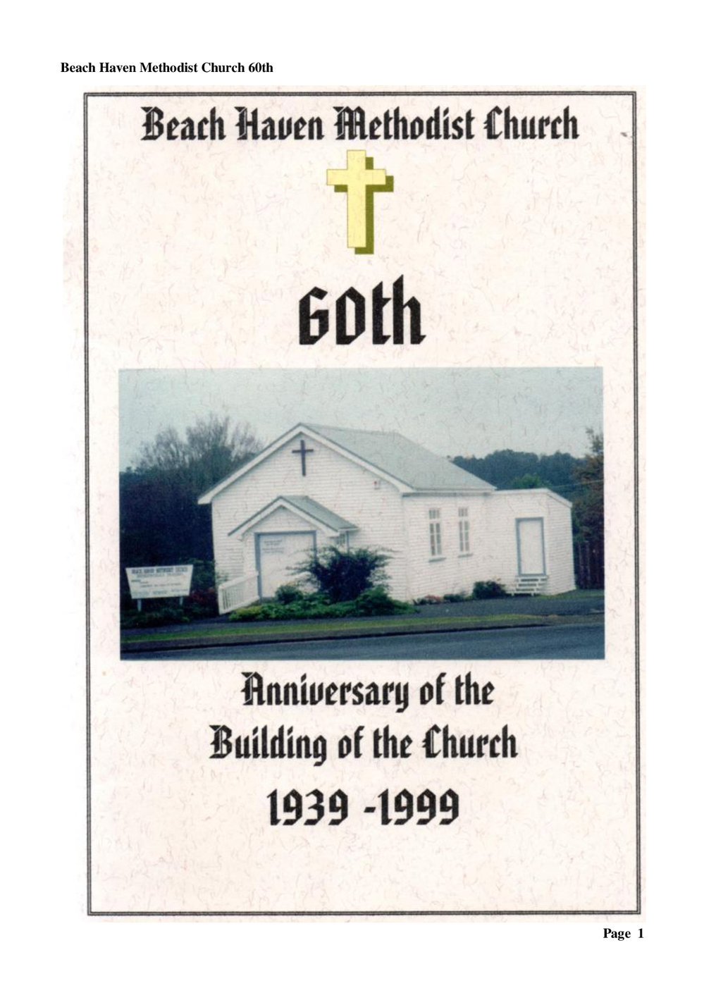 Beach Haven-Birkdale Union Parish - Wesley Historical Society Proceedings