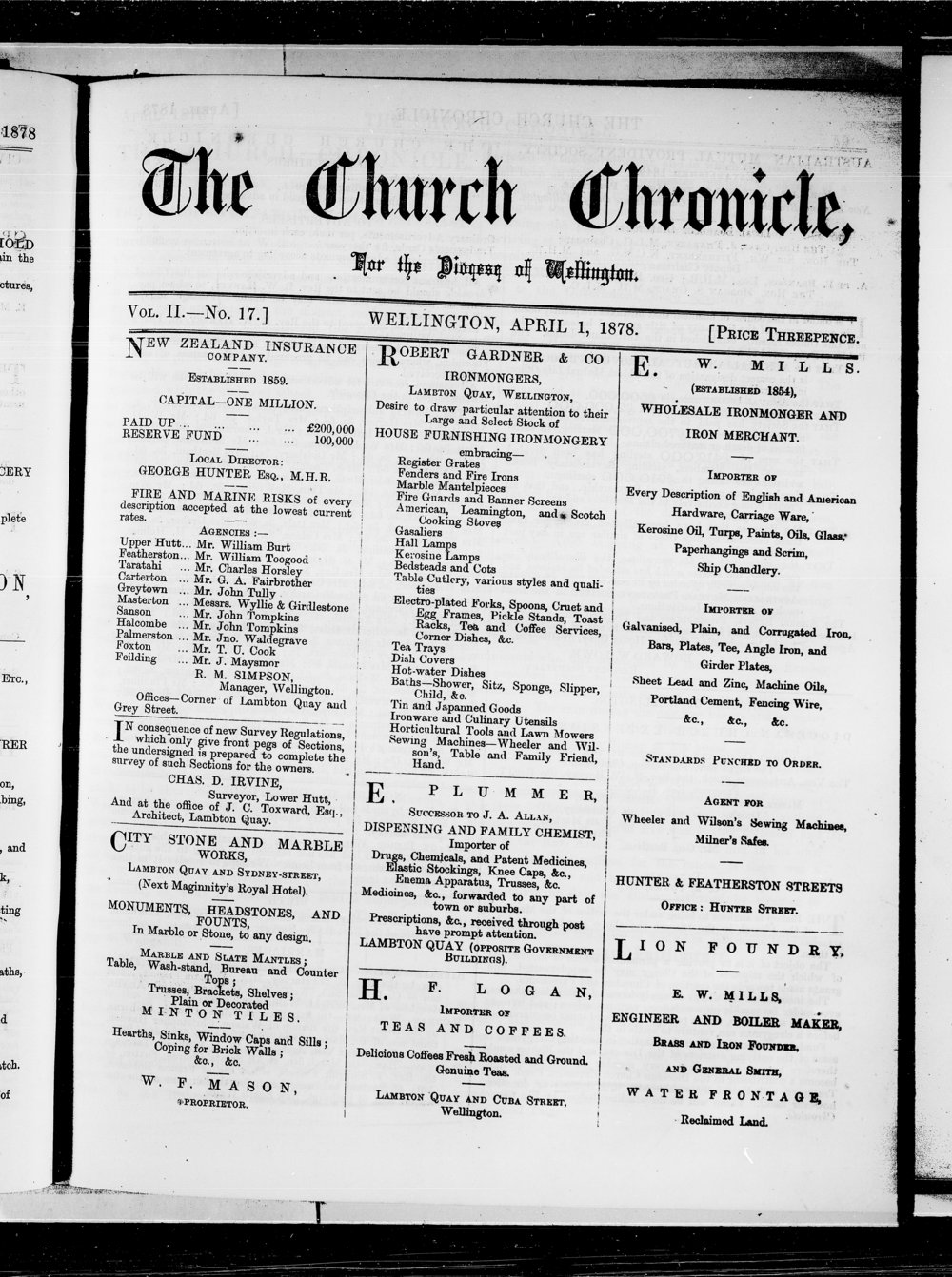 The Church Chronicle, Wellington: 1st April 1878