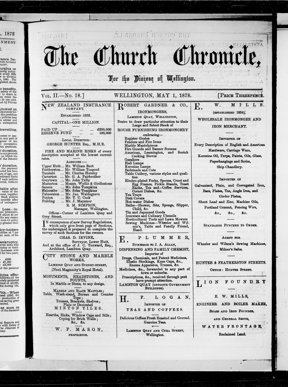 The Church Chronicle, Wellington: 1st May 1878