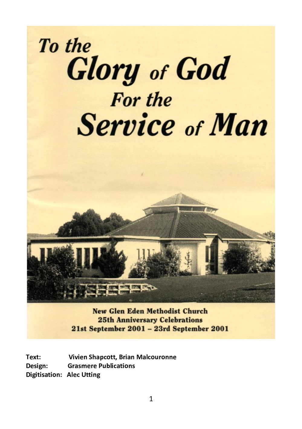 Glen Eden 25 - Wesley Historical Society Proceedings