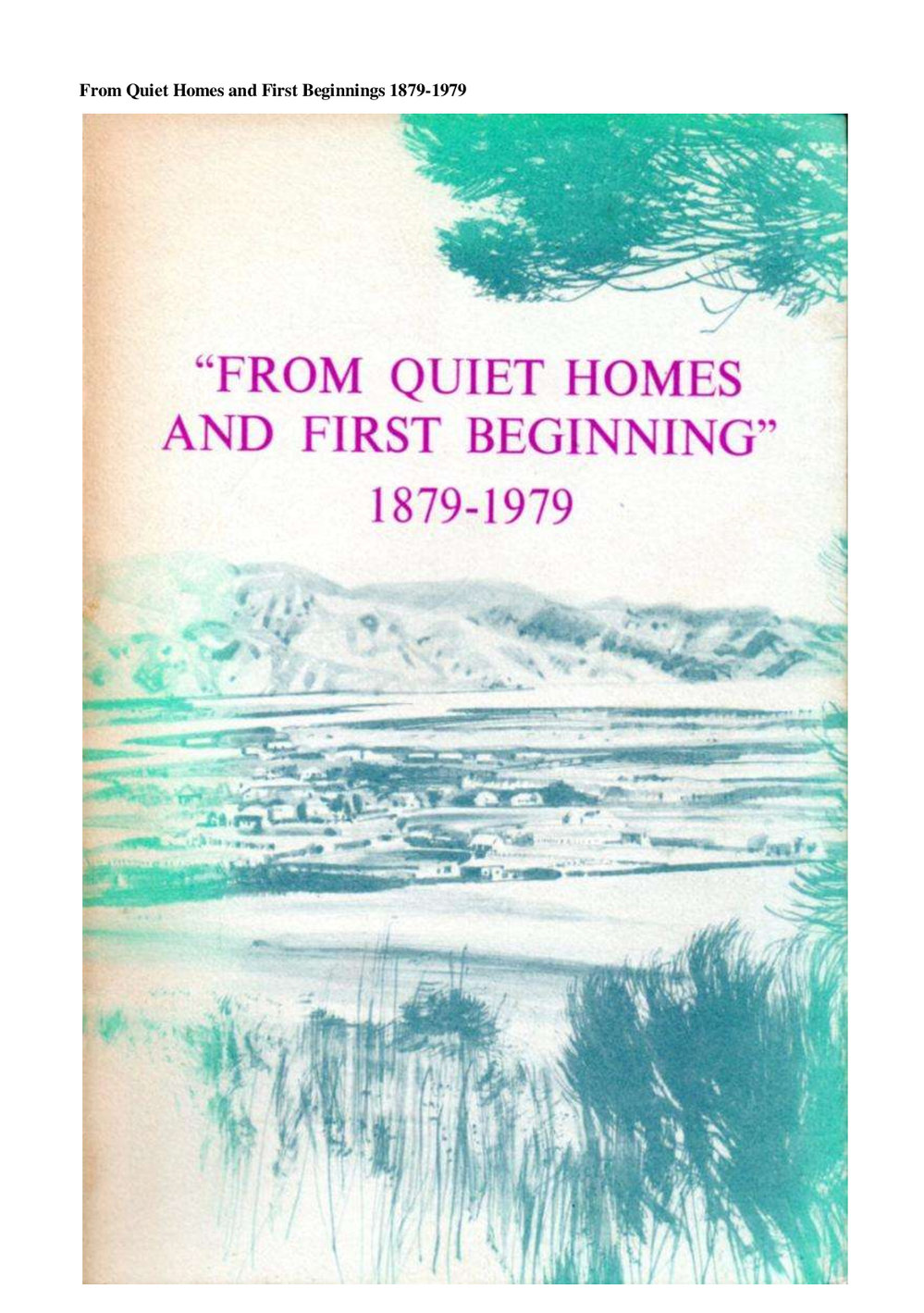 From Quiet Homes and First Beginnings - Wesley Historical Society Proceedings