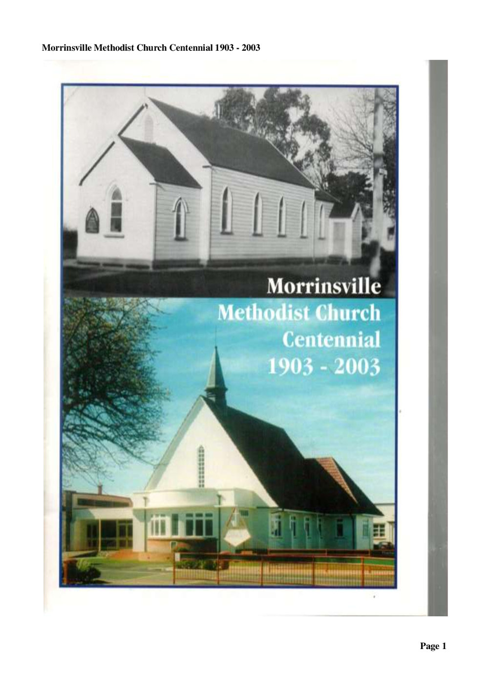 Morrinsville 100 - Wesley Historical Society Proceedings