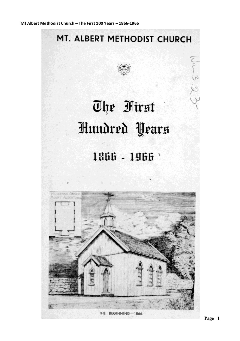 Mt Albert 100 - Wesley Historical Society Proceedings
